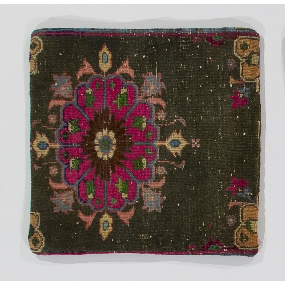 Handmade Flowers Design, Turkish Rug Cushion Cover