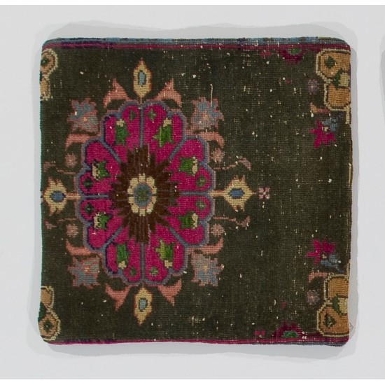 Handmade Flowers Design, Turkish Rug Cushion Cover