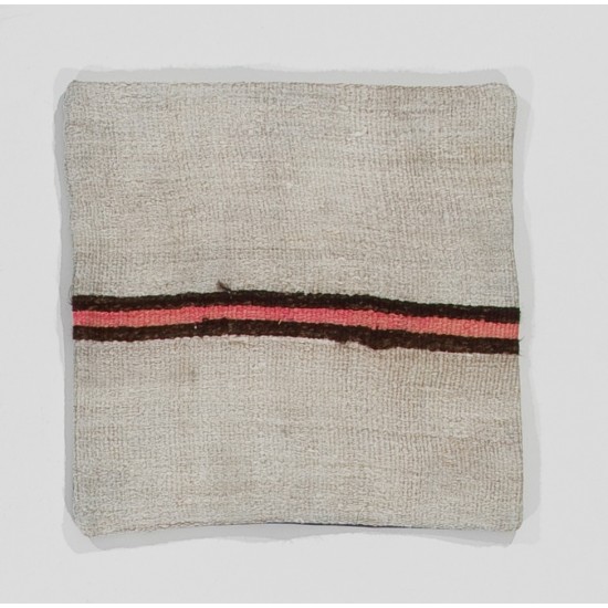 Handmade Striped Turkish Kilim Cushion Cover, Vintage Wool Lace Pillow