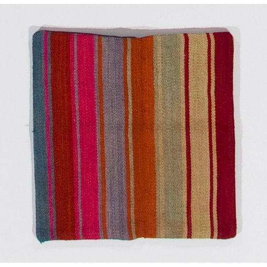 Multicolored Striped Turkish Kilim Cushion Cover