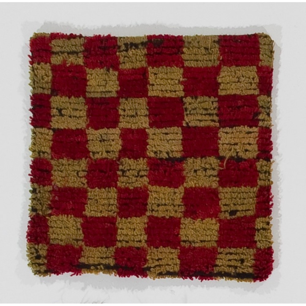 Home Decor Handmade Vintage Turkish Rug Cushion Cover with Checkered Pattern