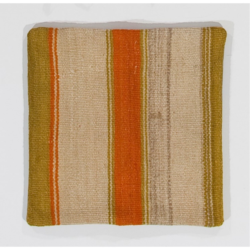 Multicolored Handmade Striped Turkish Kilim Cushion Cover