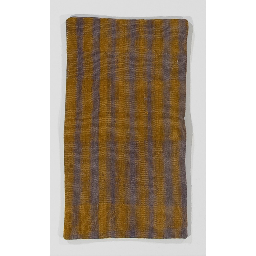 Striped Pattern Handmade Turkish Kilim Cushion Cover. Vintage Wool Lace Pillow