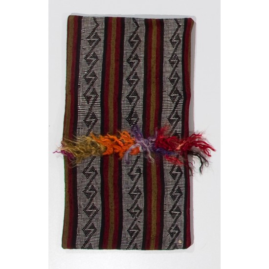 Handmade Striped Turkish Kilim Cushion Cover with colorful pomps Handmade Striped Turkish Kilim Cushion Cover with colorful pomps