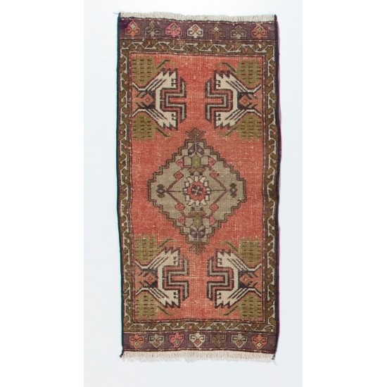 Handmade Accent Rug, Vintage Wool Cushion or Seat Cover, Turkish Door Mat Handmade Accent Rug, Vintage Wool Cushion or Seat Cover, Turkish Door Mat