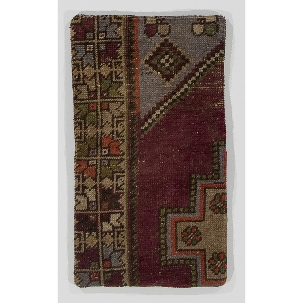 Vintage Handmade Turkish Wool Rug Cushion Cover, Decorative Wool Sham