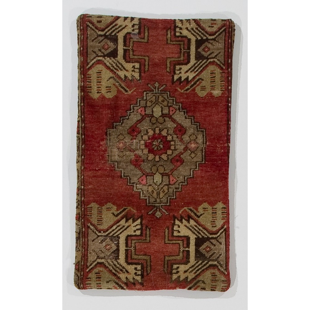Vintage Handmade Turkish Wool Rug Cushion Cover, Decorative Wool Sham