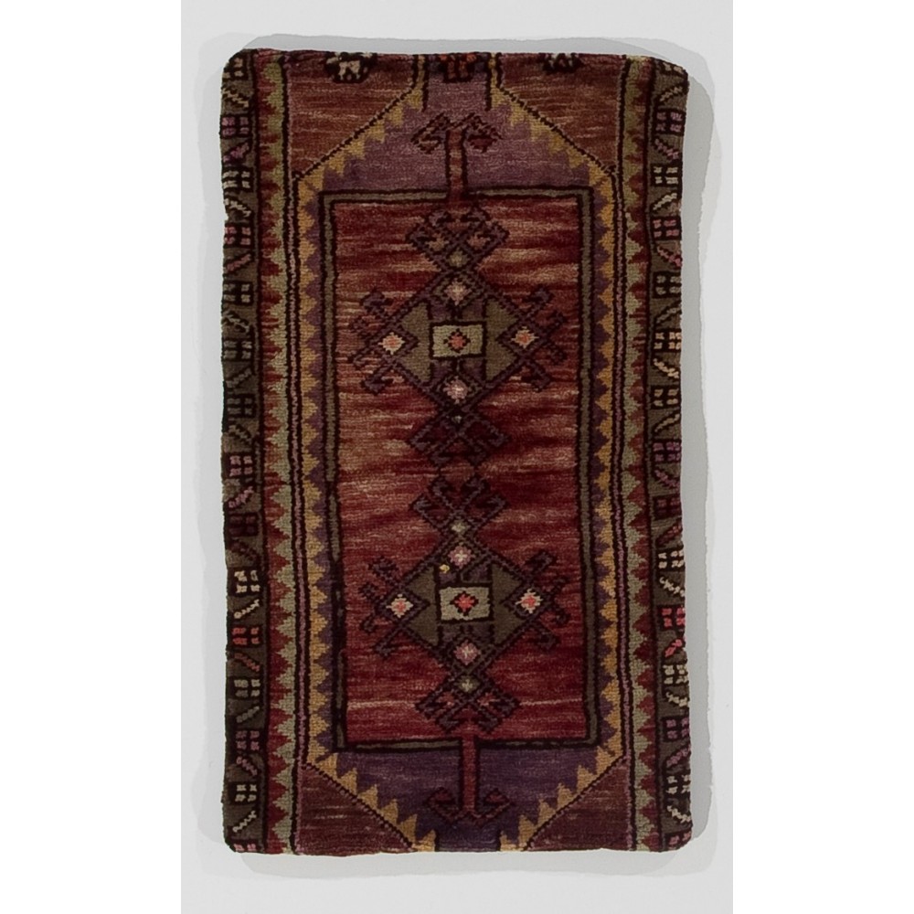 Vintage Handmade Turkish Wool Rug Cushion Cover, Decorative Wool Sham