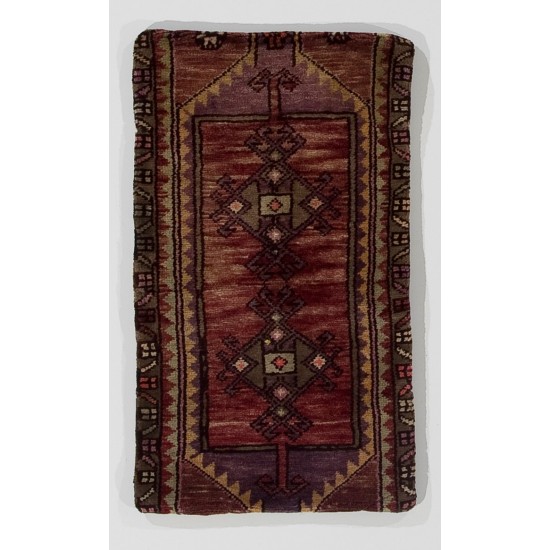 Vintage Handmade Turkish Wool Rug Cushion Cover, Decorative Wool Sham