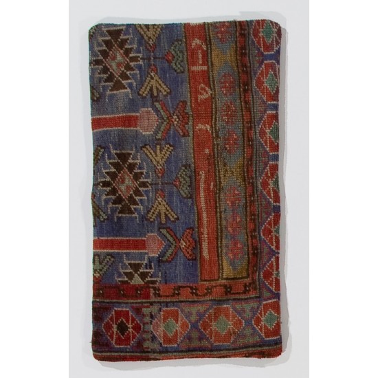 Vintage Handmade Turkish Wool Rug Cushion Cover, Decorative Wool Sham