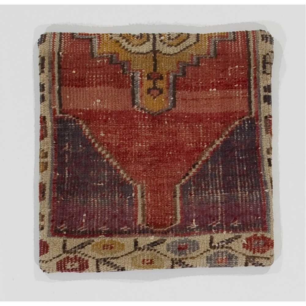 Handmade Turkish Rug Cushion Cover, Vintage Wool Sham