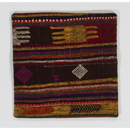 Handmade Vintage Turkish Rug Cushion Cover, Traditional Wool Throw Pillow