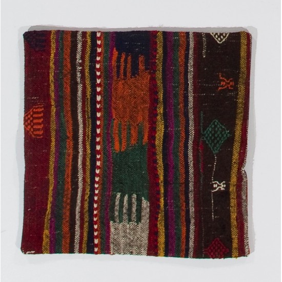 Handmade Vintage Central Anatolian Kilim Cushion Cover