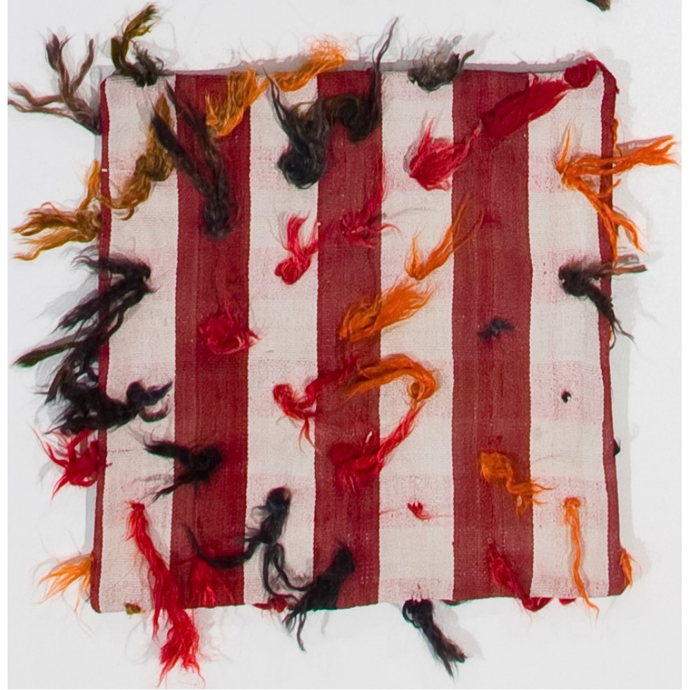 Handmade Striped Pattern Turkish Kilim Cushion Cover with colorful pomps