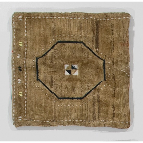 Handmade Turkish Rug Cushion Cover, Authentic Geometric Pattern Pillowcase