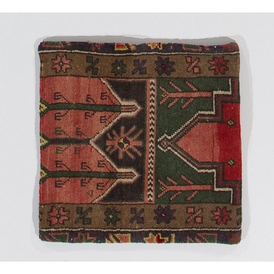Colorful Handmade Turkish Rug Cushion Cover, Authentic Pillowcase