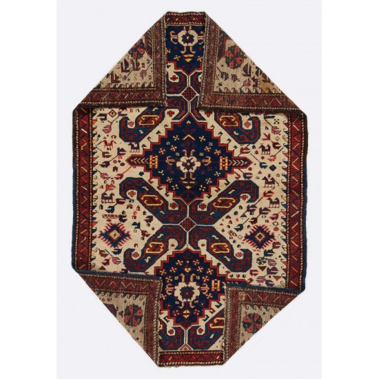 "Art on the Floor," Cheerful Antique Caucasian Seichur Rug