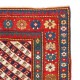 Antique Handmade Gendje Long Wool Rug with Diagonal Stripes, Ca 1880