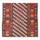 Antique Handmade Gendje Long Wool Rug with Diagonal Stripes, Ca 1880
