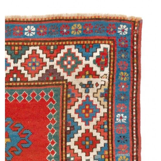 Antique Caucasian Bordjalou Kazak Rug, Ca 1880, All Natural Dyes