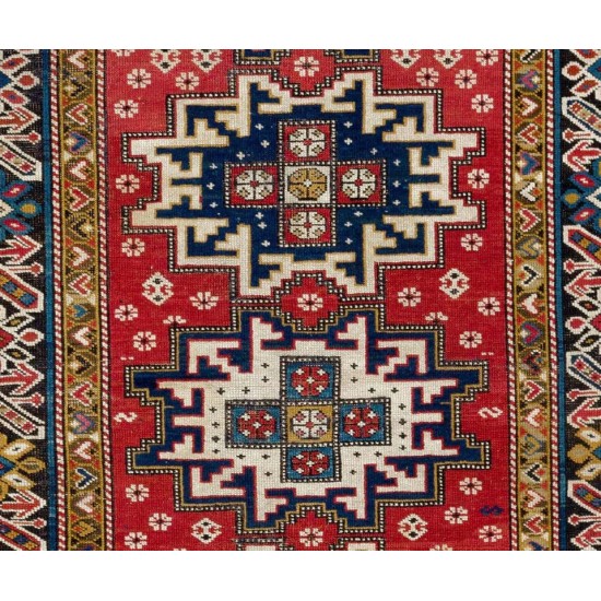 Antique Caucasian Chi Chi Shirvan Rug. Rare Collectors Carpet