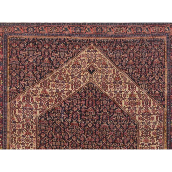 Fine Antique Eastern Rug with Colorful Silk Foundation
