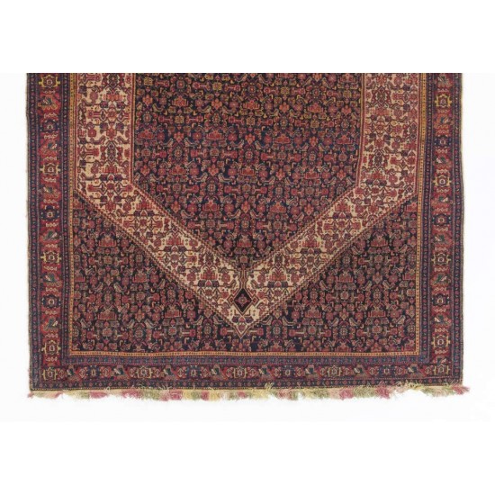 Fine Antique Persian Senneh Wool Rug with Colorful Silk Warps & Wefts