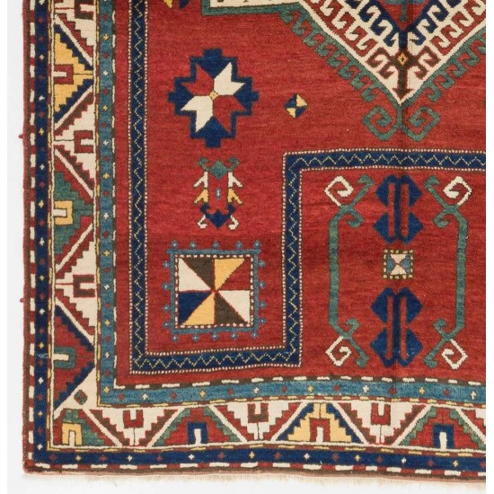 Antique Caucasian Fachralo Kazak Rug
