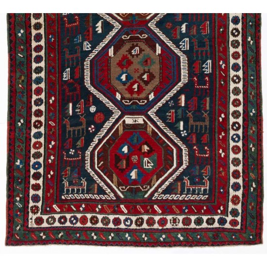 Antique Caucasian Moghan Shahsavan Long Rug