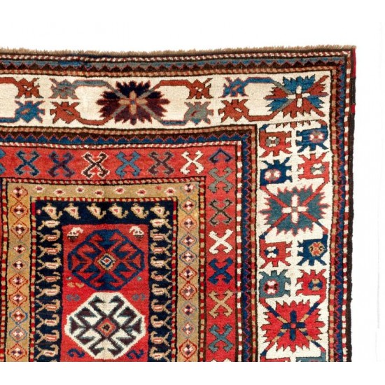 Antique Caucasian Kazak Rug, Top of the Shelf Collectors Carpet, circa 1870
