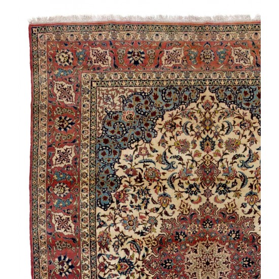 Antique Persian Isfahan Rug, Fine Traditional Oriental Wool Carpet