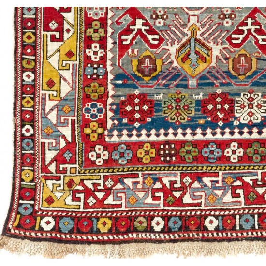 Antique Caucasian Shirvan Bidjov Rug, Ca 1880