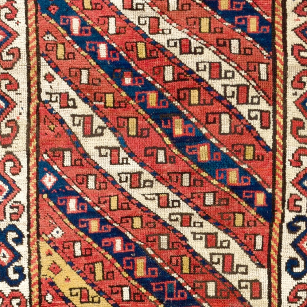 Antique Caucasian Gendje Kazak Rug, All Wool & Natural Dyes, Ca 1880