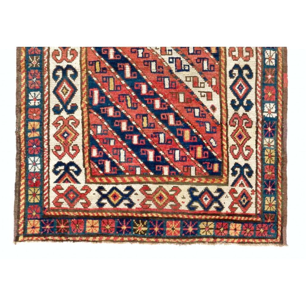 Antique Caucasian Gendje Kazak Rug, All Wool & Natural Dyes, Ca 1880