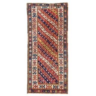 Antique Caucasian Gendje Kazak Rug, All Wool & Natural Dyes, Ca 1880