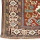 Antique Caucasian Perepedil Rug. Hand-Knotted Wool Carpet