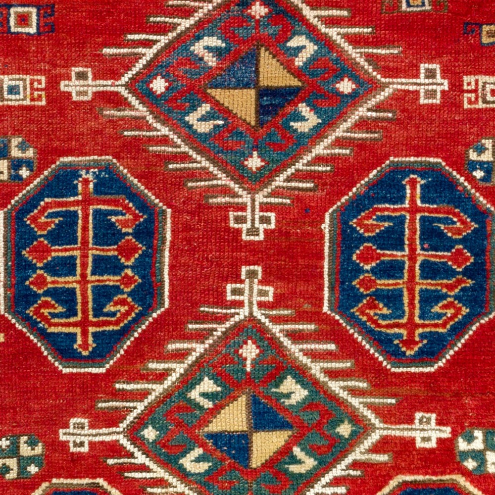 Rare Antique Caucasian Borchalo Kazak Prayer Rug, Circa 1875