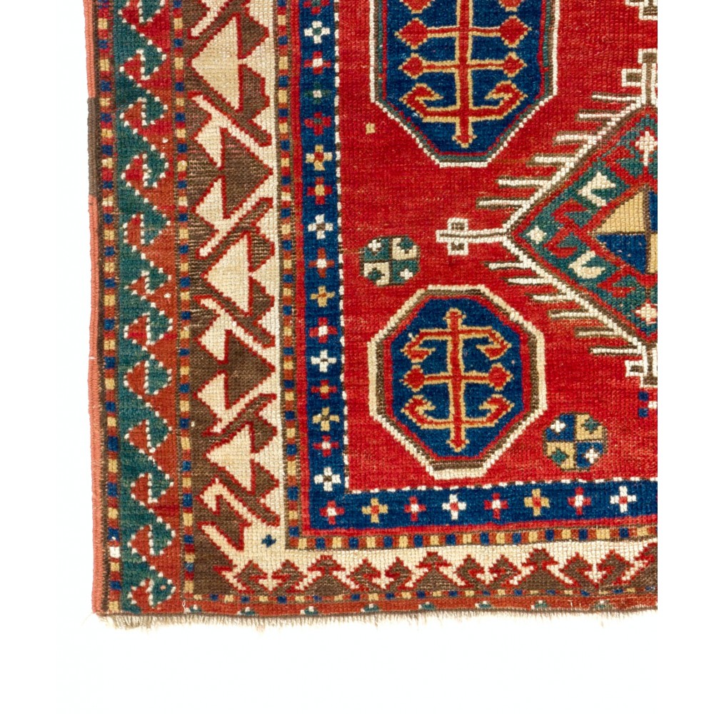 Rare Antique Caucasian Borchalo Kazak Prayer Rug, Circa 1875