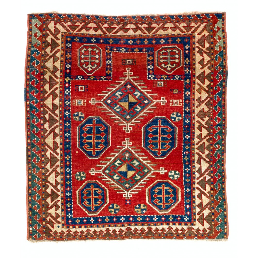 Rare Antique Caucasian Borchalo Kazak Prayer Rug, Circa 1875
