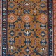 Rare Antique Caucasian Seichur Rug with Dark Yellow Ground & Rare Triple Border