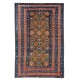 Rare Antique Caucasian Seichur Rug with Dark Yellow Ground & Rare Triple Border
