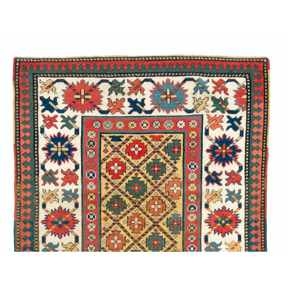 Antique Yellow Ground Caucasian Kazak Rug, Ca 1880