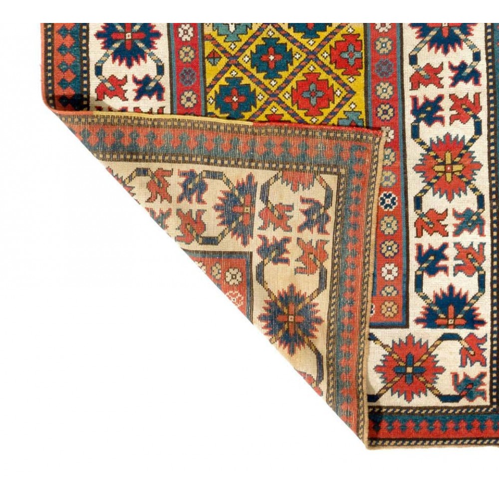 Antique Yellow Ground Caucasian Kazak Rug, Ca 1880