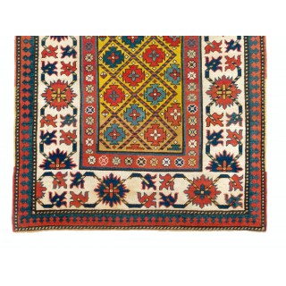 Antique Yellow Ground Caucasian Kazak Rug, Ca 1880