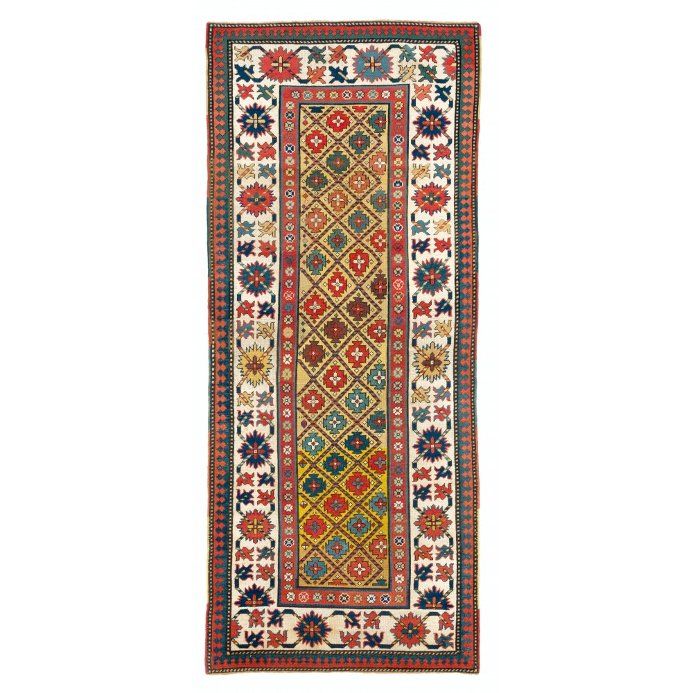 Antique Yellow Ground Caucasian Kazak Rug, Ca 1880