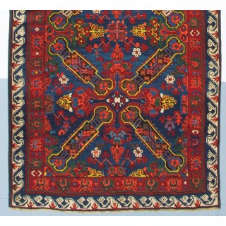 Antique Caucasian Seychour Runner Rug, 19th Century