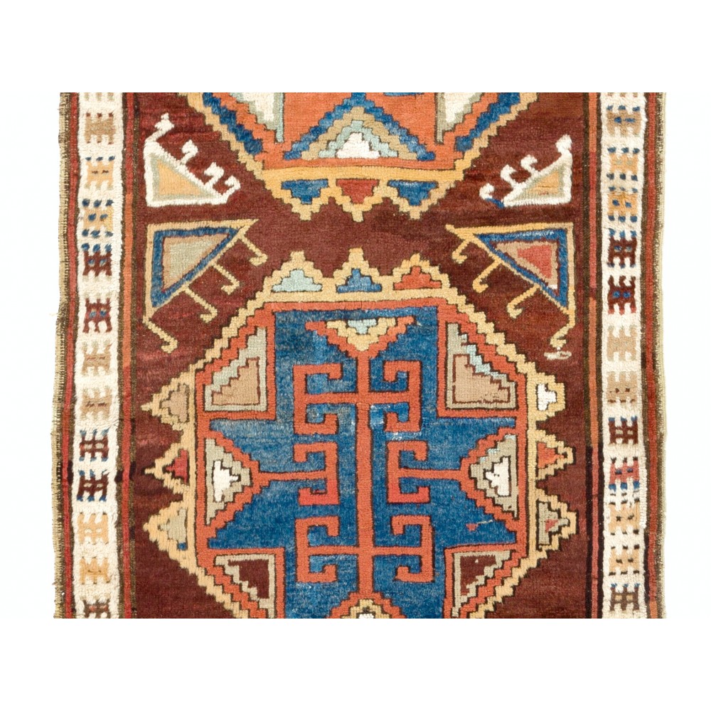 Antique Hand-Knotted Anatolian Konya Karapinar Runner Rug
