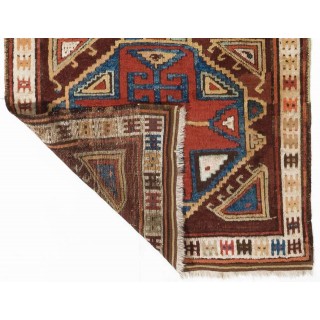 Antique Hand-Knotted Anatolian Konya Karapinar Runner Rug