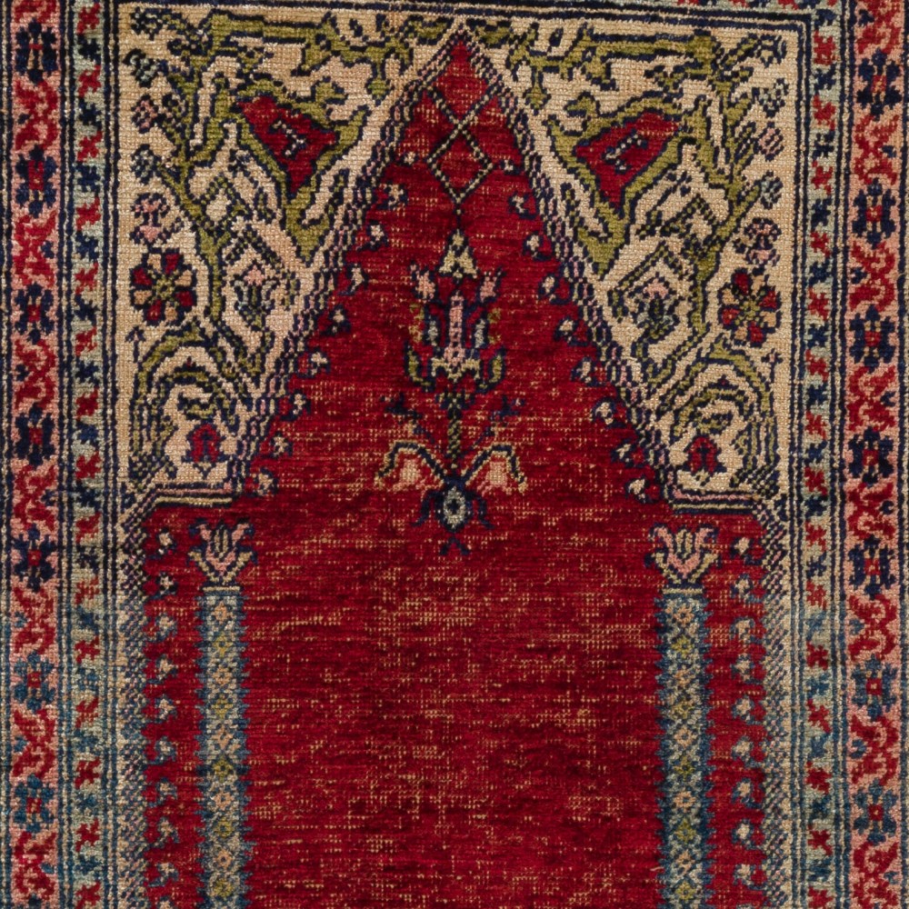 Antique Silk Turkish Prayer Rug, ca 1900