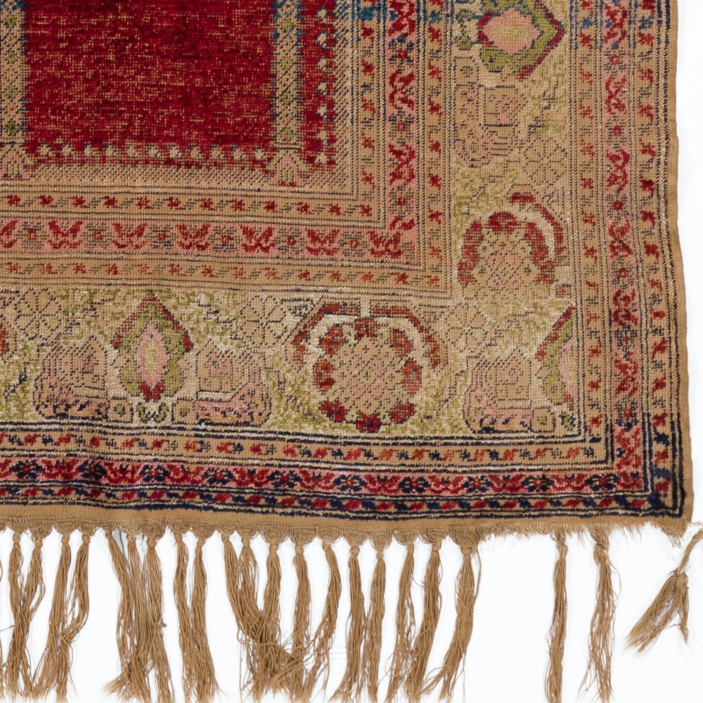 Antique Silk Turkish Prayer Rug, ca 1900